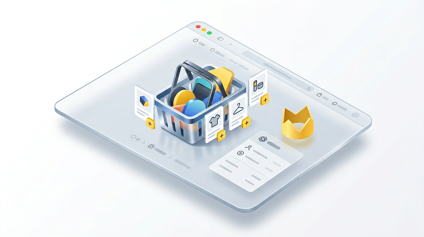 Illustration of add-ons and checkout with upgrades