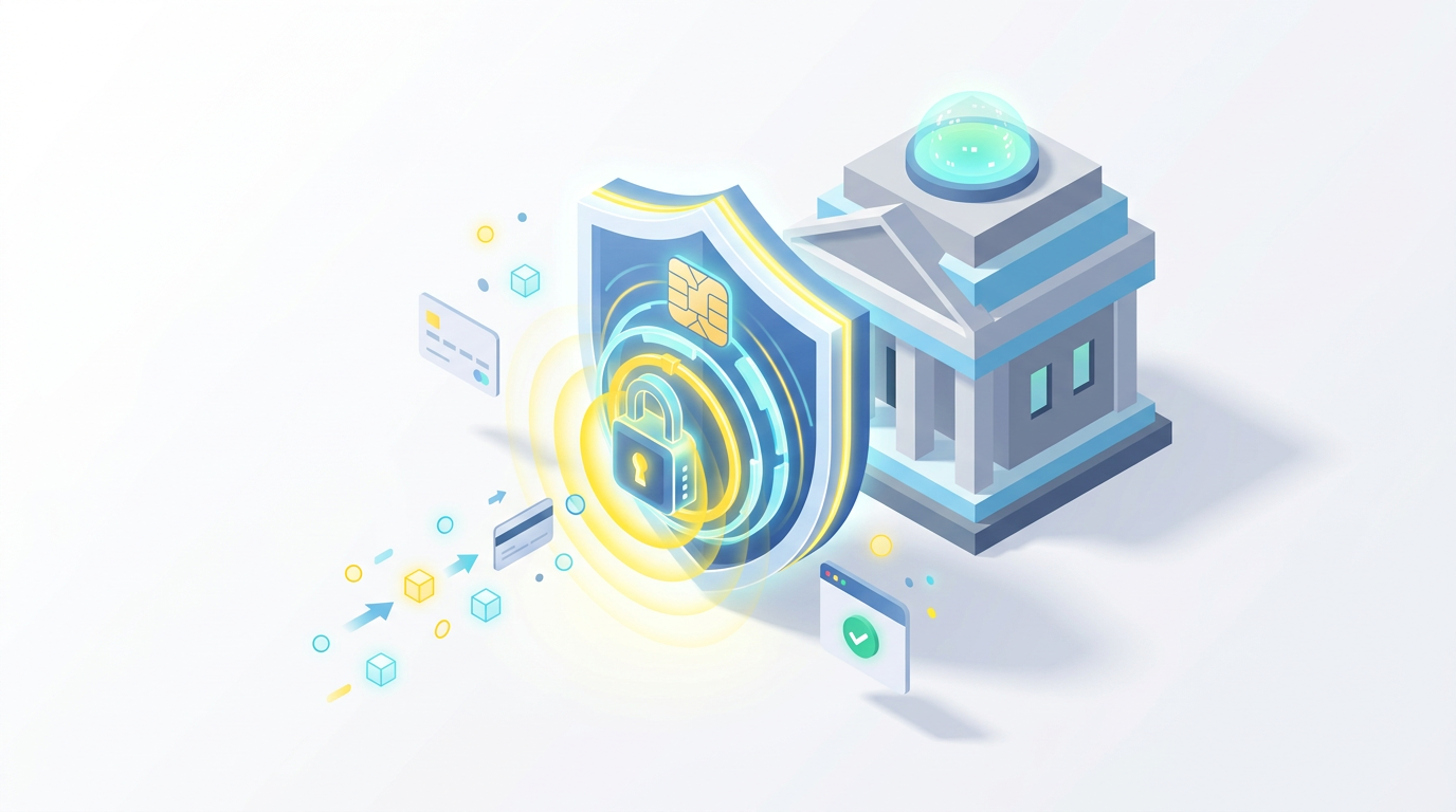 Illustration of secure card payments and authentication