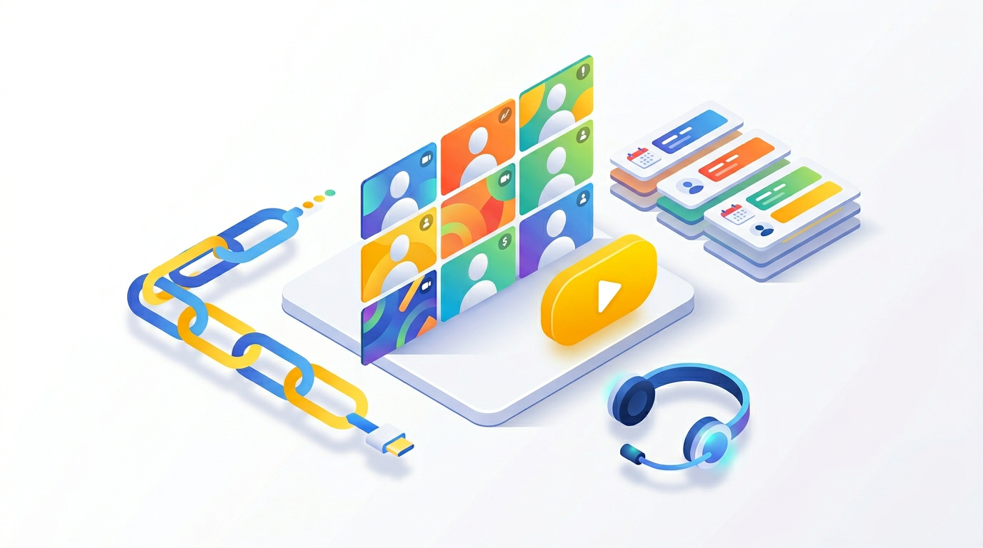 Illustration of online meetings integrated with event publishing