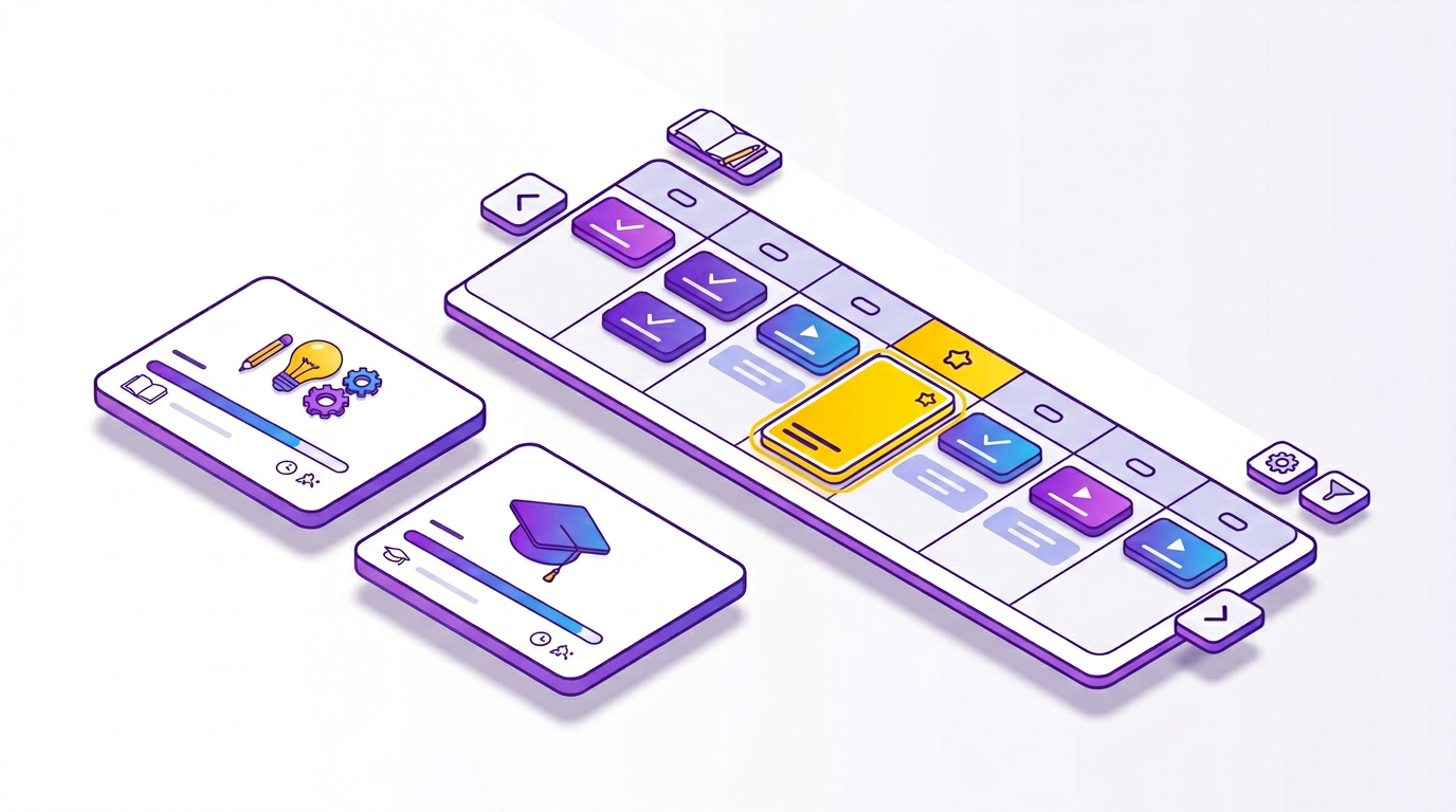 Illustration of courses and scheduled training sessions