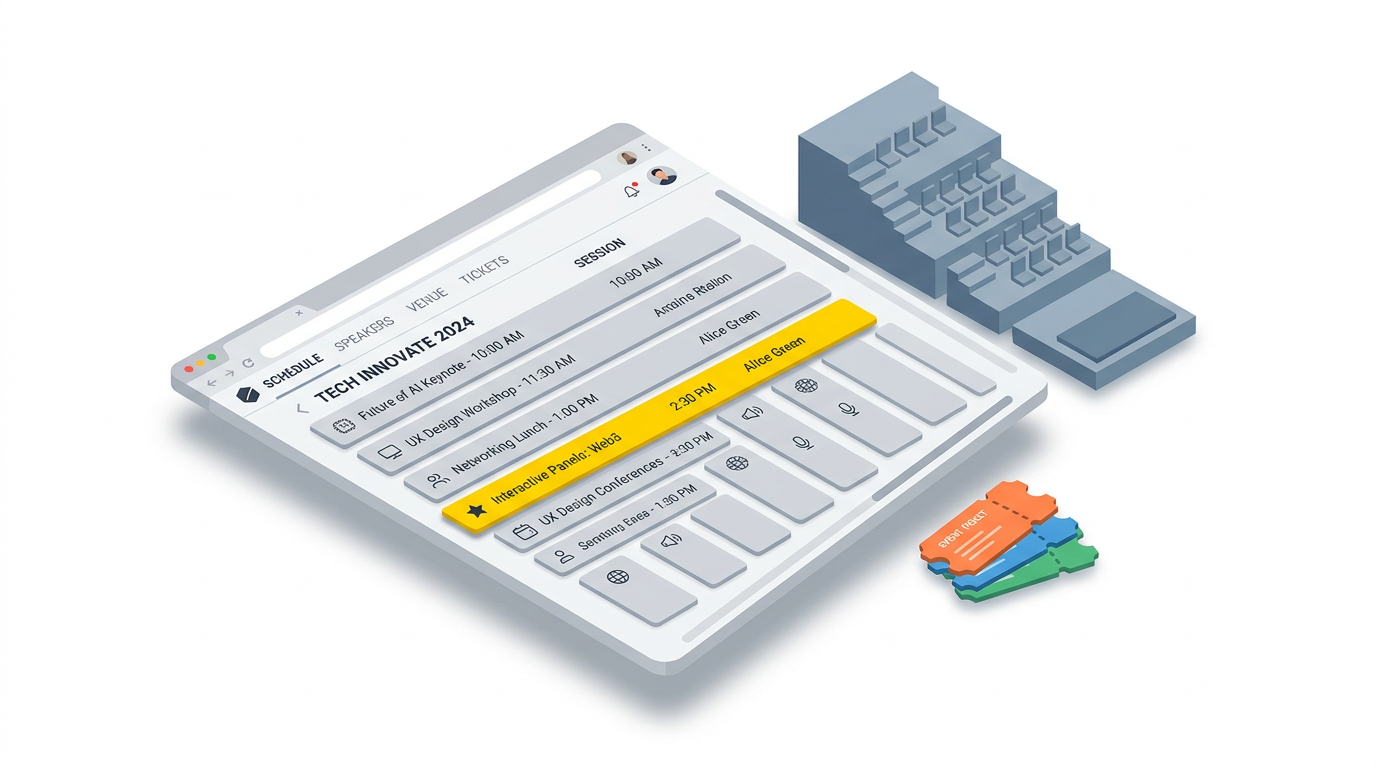 Illustration of conferences and multi-session events