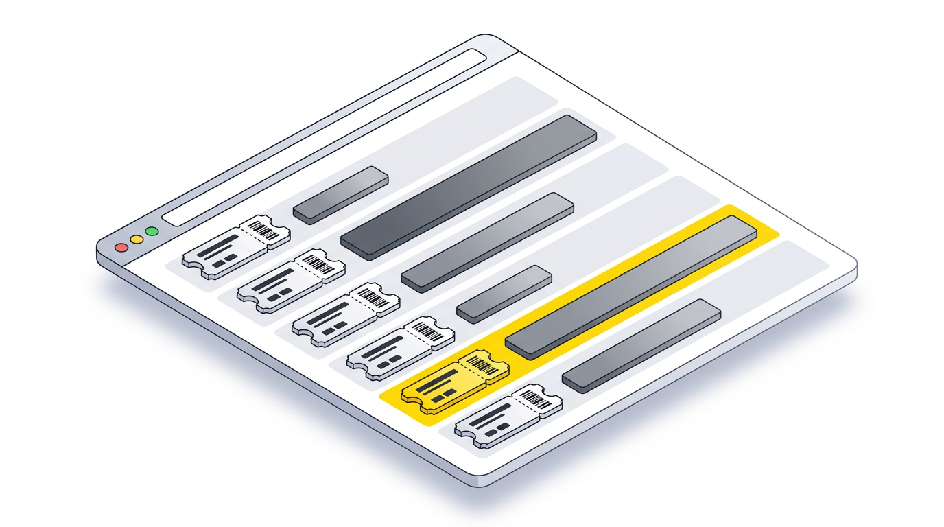 Illustration of ticketing tiers and checkout