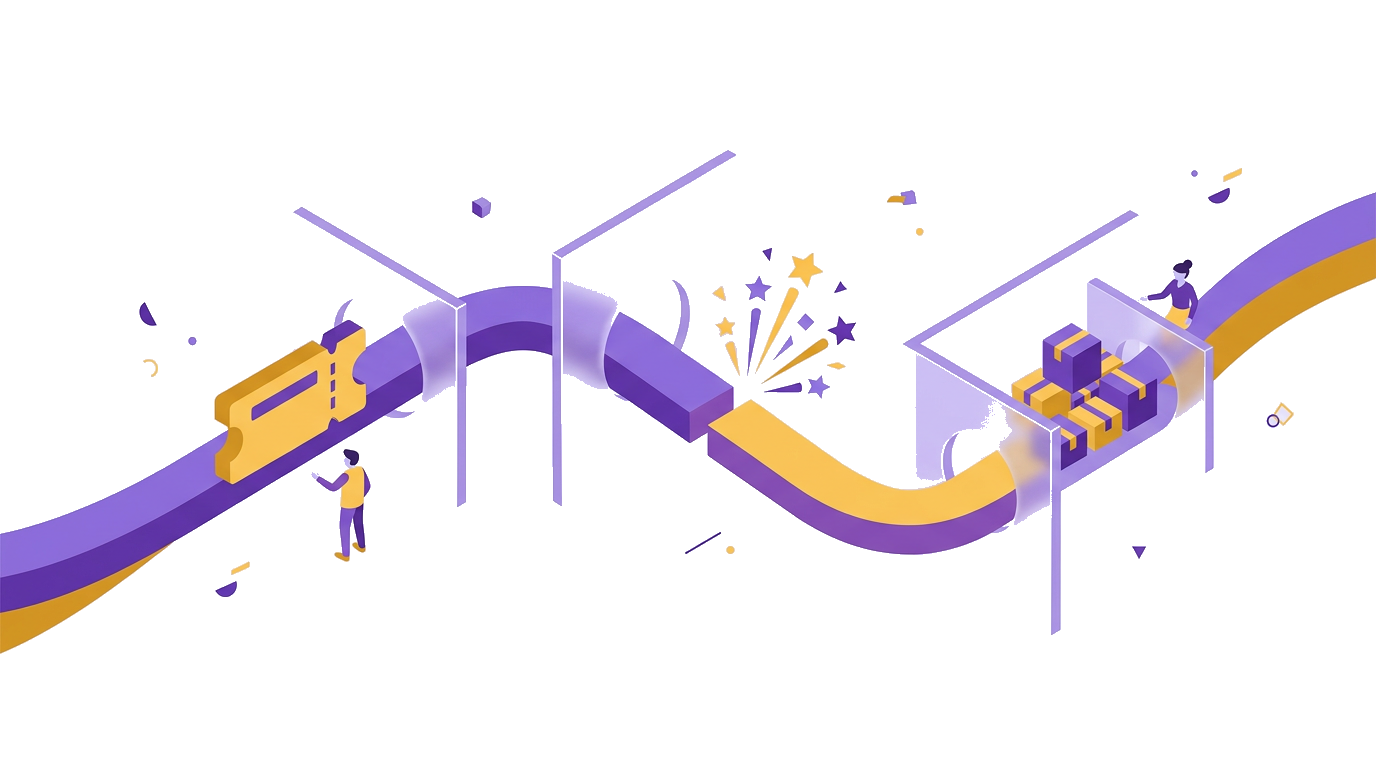 Illustration of discounts and add-ons combined in one purchase path