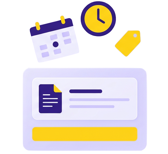 Illustration of event basics: form fields, date, time, and pricing setup