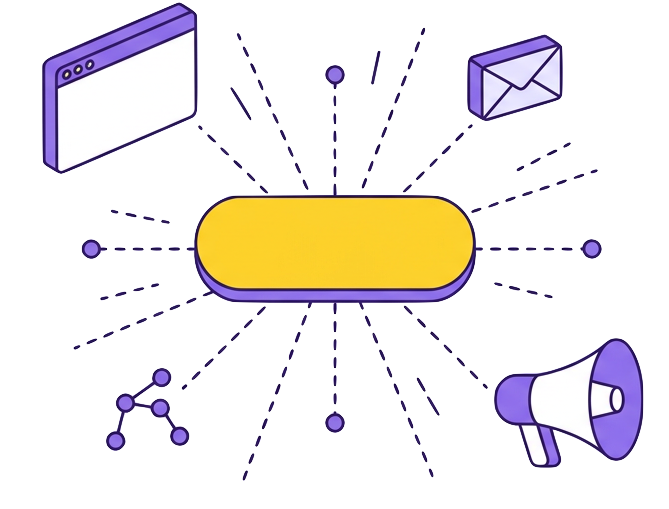 Illustration of publishing an event and sharing across channels