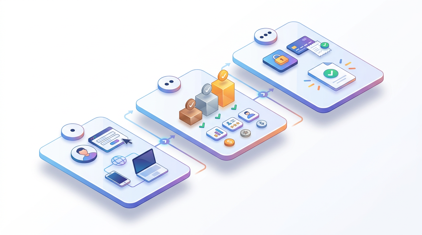 Illustration of membership setup steps