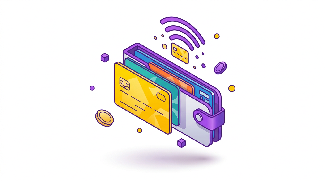 Illustration of payment methods and checkout
