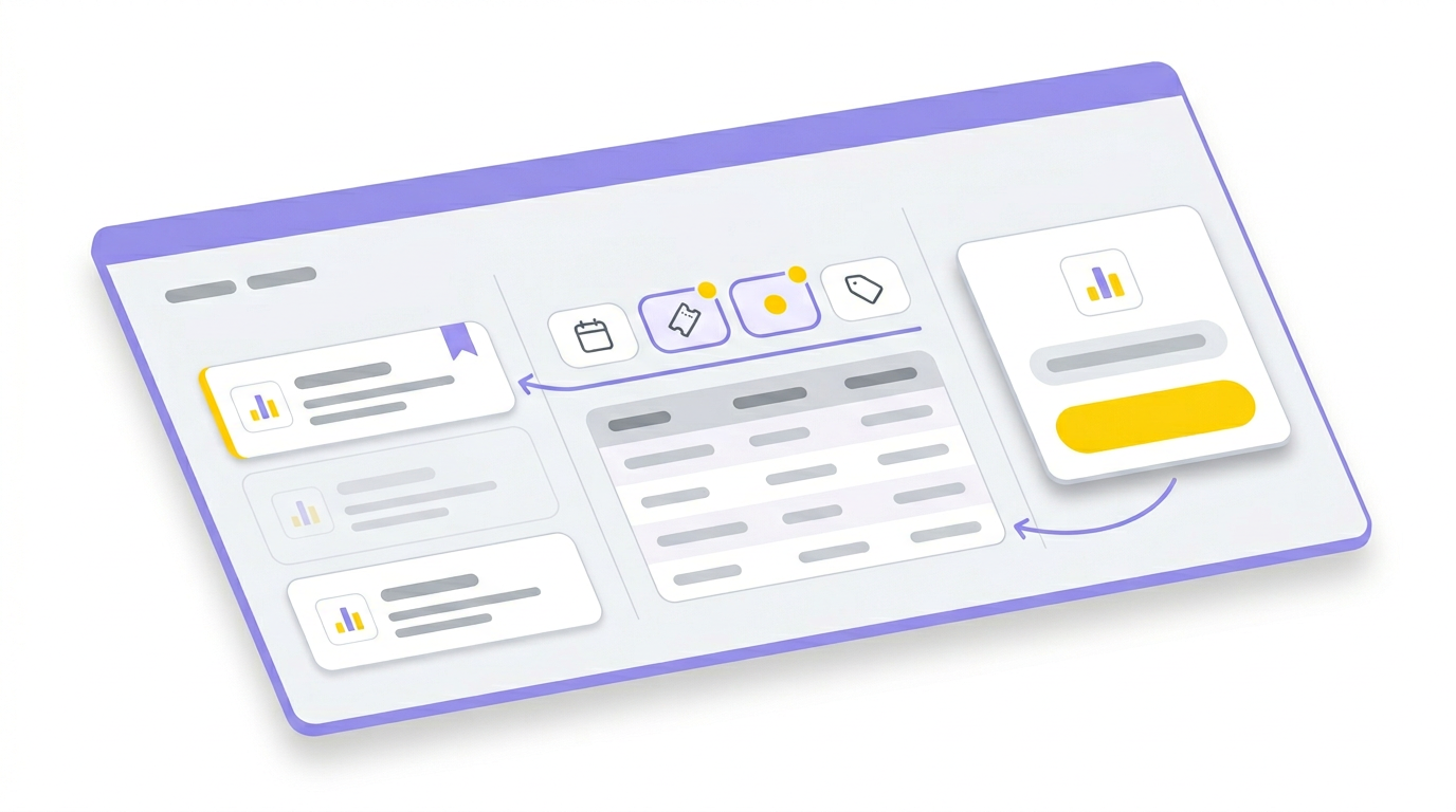 Illustration: custom report builder and saved views